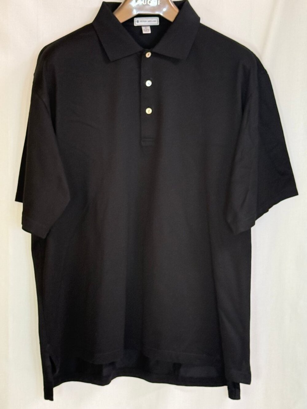 NWOT Peter Millar Men's 100% Cotton Short Sleeves w/ Collar Polo Shirt- Black-XL